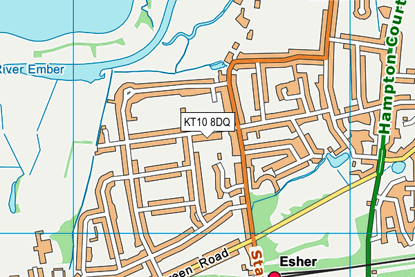 KT10 8DQ map - OS VectorMap District (Ordnance Survey)