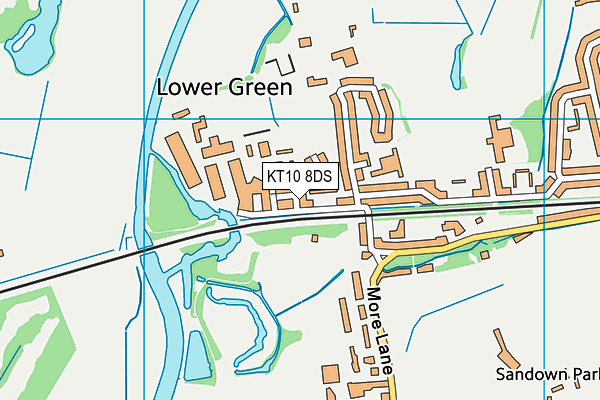 KT10 8DS map - OS VectorMap District (Ordnance Survey)