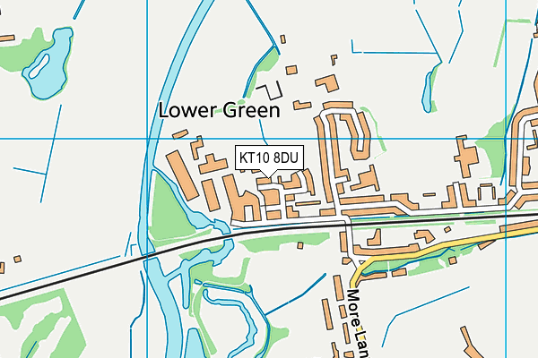 KT10 8DU map - OS VectorMap District (Ordnance Survey)
