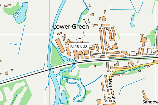 KT10 8DX map - OS VectorMap District (Ordnance Survey)