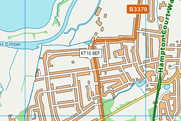 KT10 8EF map - OS VectorMap District (Ordnance Survey)