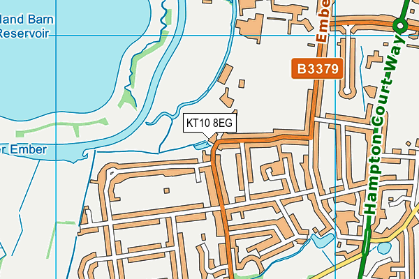KT10 8EG map - OS VectorMap District (Ordnance Survey)