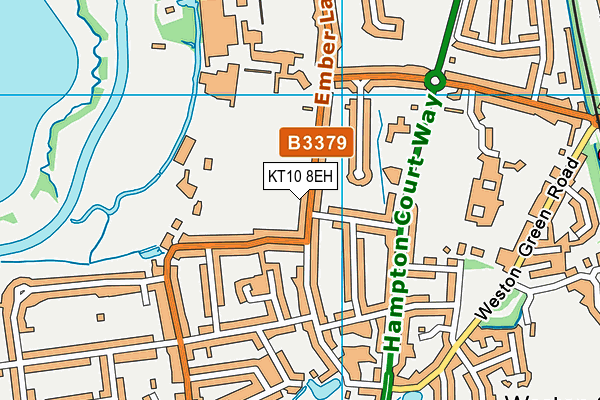 KT10 8EH map - OS VectorMap District (Ordnance Survey)