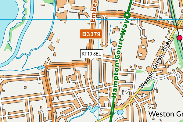 KT10 8EL map - OS VectorMap District (Ordnance Survey)