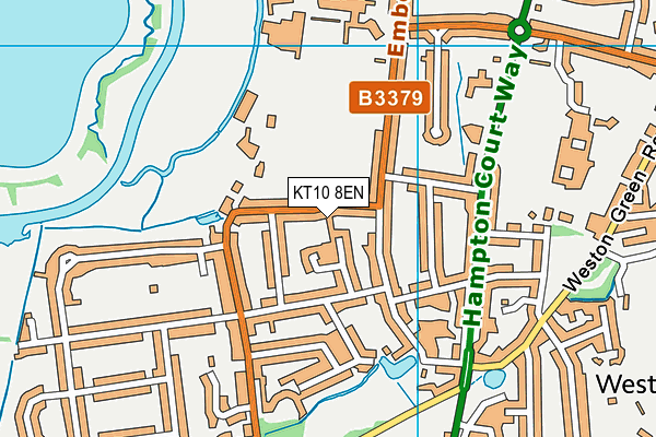 KT10 8EN map - OS VectorMap District (Ordnance Survey)