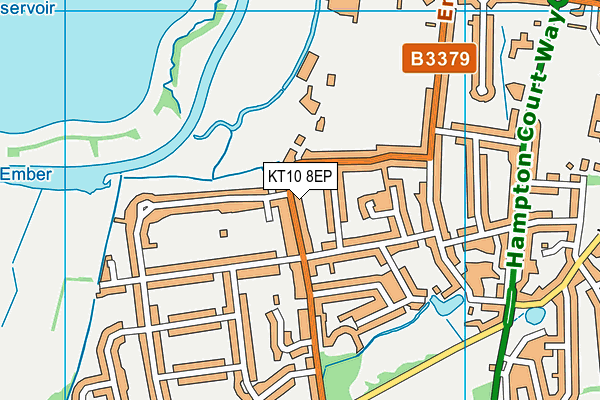 KT10 8EP map - OS VectorMap District (Ordnance Survey)