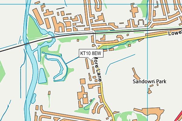 KT10 8EW map - OS VectorMap District (Ordnance Survey)