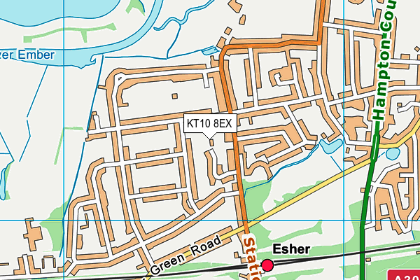 KT10 8EX map - OS VectorMap District (Ordnance Survey)