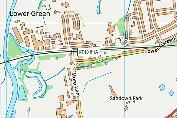 KT10 8HA map - OS VectorMap District (Ordnance Survey)