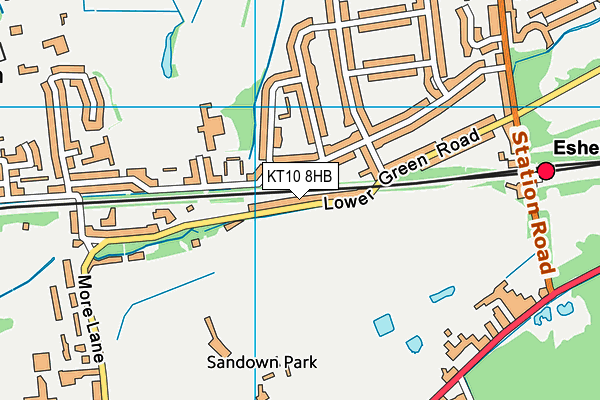 KT10 8HB map - OS VectorMap District (Ordnance Survey)