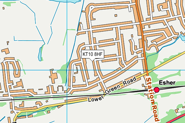 KT10 8HF map - OS VectorMap District (Ordnance Survey)