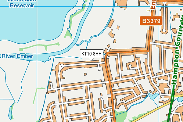 KT10 8HH map - OS VectorMap District (Ordnance Survey)