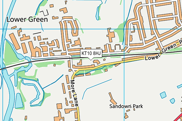 KT10 8HJ map - OS VectorMap District (Ordnance Survey)