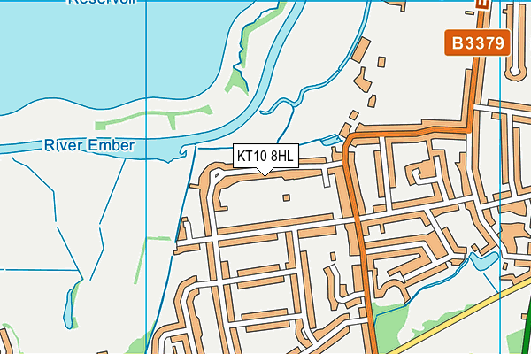 KT10 8HL map - OS VectorMap District (Ordnance Survey)