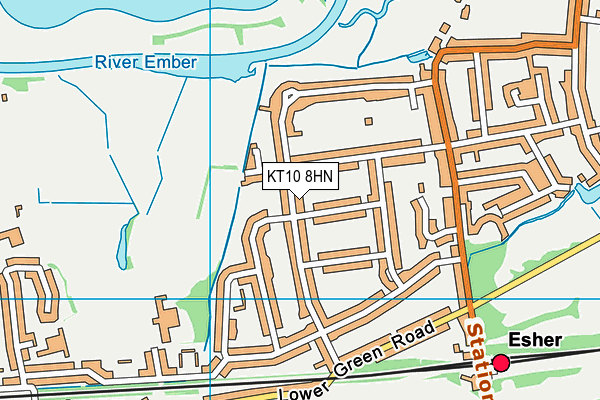 KT10 8HN map - OS VectorMap District (Ordnance Survey)