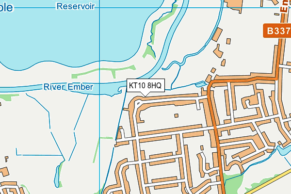 KT10 8HQ map - OS VectorMap District (Ordnance Survey)