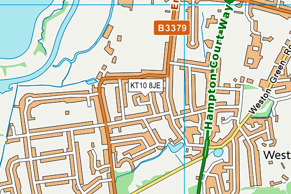KT10 8JE map - OS VectorMap District (Ordnance Survey)