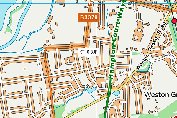 KT10 8JF map - OS VectorMap District (Ordnance Survey)