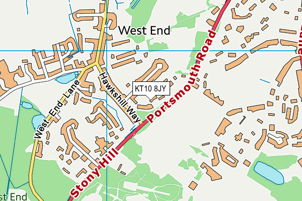 KT10 8JY map - OS VectorMap District (Ordnance Survey)