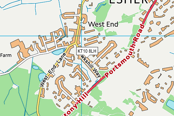 KT10 8LH map - OS VectorMap District (Ordnance Survey)