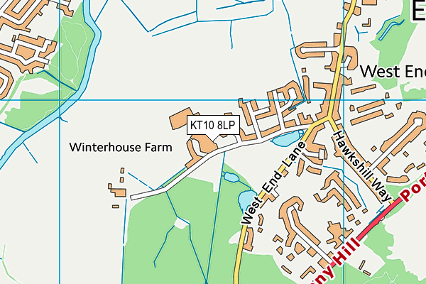 KT10 8LP map - OS VectorMap District (Ordnance Survey)