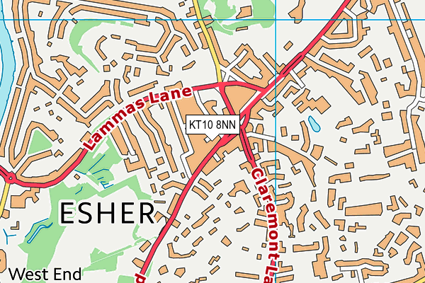 KT10 8NN map - OS VectorMap District (Ordnance Survey)