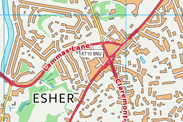 KT10 8NU map - OS VectorMap District (Ordnance Survey)