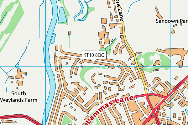 KT10 8QQ map - OS VectorMap District (Ordnance Survey)