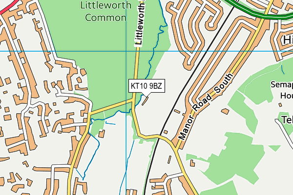 Elmbridge Eagles Rugby Club map (KT10 9BZ) - OS VectorMap District (Ordnance Survey)