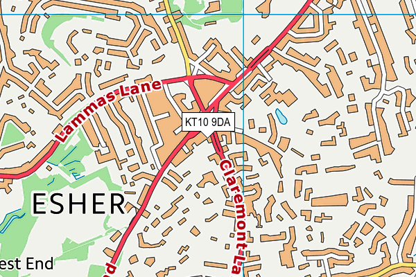 KT10 9DA map - OS VectorMap District (Ordnance Survey)