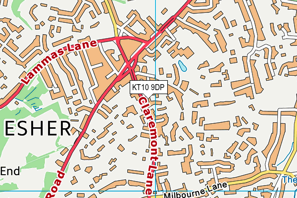 KT10 9DP map - OS VectorMap District (Ordnance Survey)
