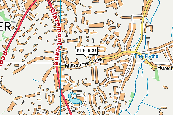 KT10 9DU map - OS VectorMap District (Ordnance Survey)