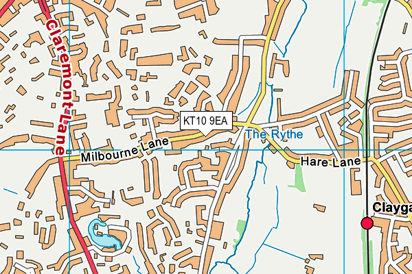 KT10 9EA map - OS VectorMap District (Ordnance Survey)