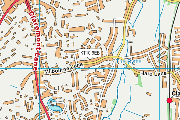 KT10 9EB map - OS VectorMap District (Ordnance Survey)