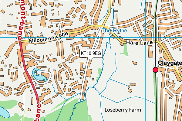 Milbourne Lodge School map (KT10 9EG) - OS VectorMap District (Ordnance Survey)