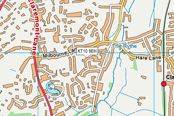 KT10 9EH map - OS VectorMap District (Ordnance Survey)