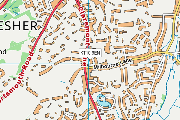 KT10 9EN map - OS VectorMap District (Ordnance Survey)