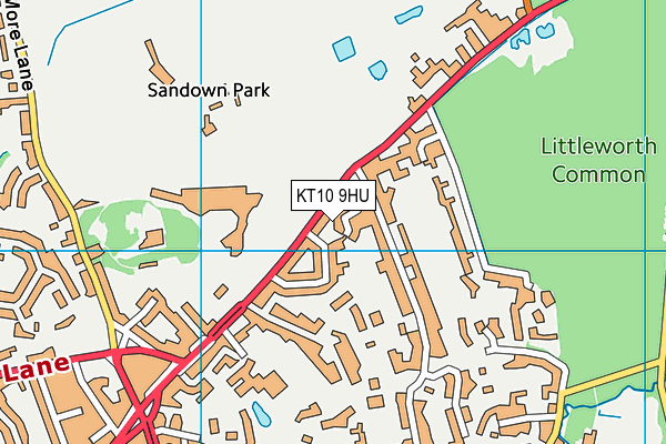 KT10 9HU map - OS VectorMap District (Ordnance Survey)