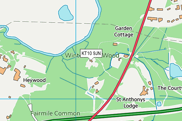 KT10 9JN map - OS VectorMap District (Ordnance Survey)