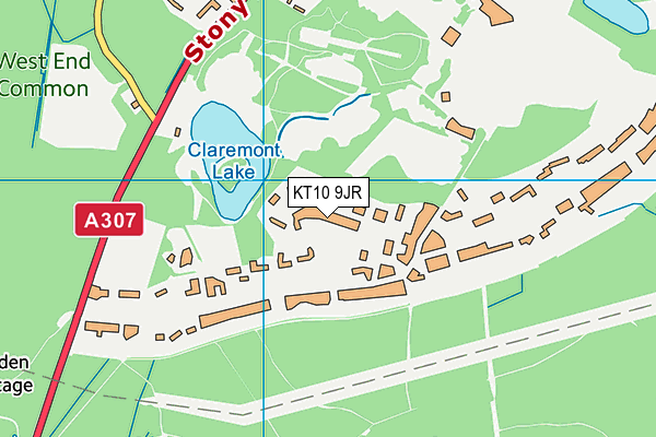 KT10 9JR map - OS VectorMap District (Ordnance Survey)