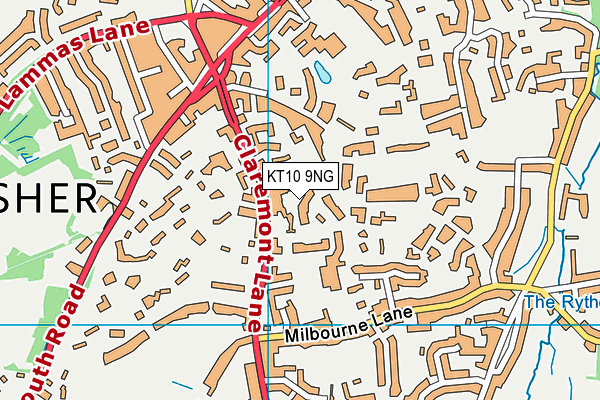 KT10 9NG map - OS VectorMap District (Ordnance Survey)