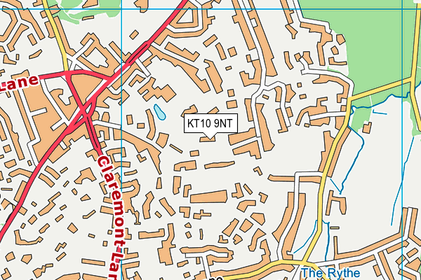 KT10 9NT map - OS VectorMap District (Ordnance Survey)