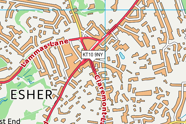 KT10 9NY map - OS VectorMap District (Ordnance Survey)