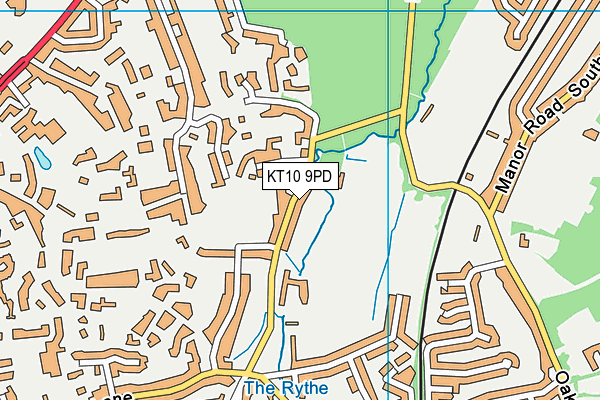 KT10 9PD map - OS VectorMap District (Ordnance Survey)