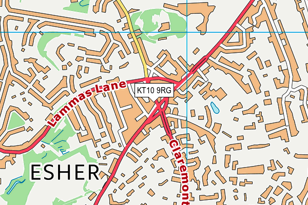 KT10 9RG map - OS VectorMap District (Ordnance Survey)