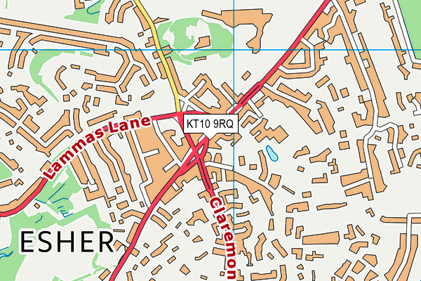 KT10 9RQ map - OS VectorMap District (Ordnance Survey)