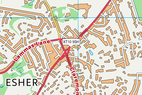 KT10 9SH map - OS VectorMap District (Ordnance Survey)
