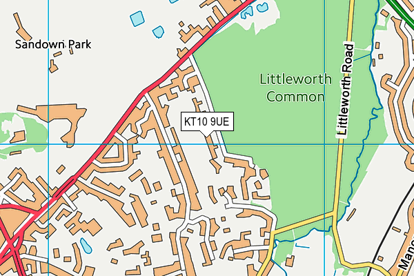 KT10 9UE map - OS VectorMap District (Ordnance Survey)