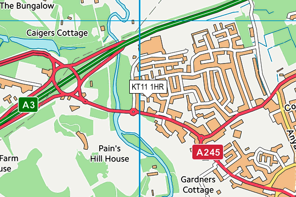 KT11 1HR map - OS VectorMap District (Ordnance Survey)