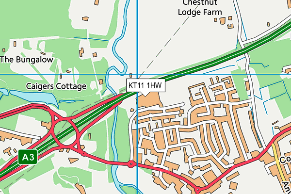 KT11 1HW map - OS VectorMap District (Ordnance Survey)